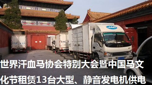 世界汗血馬協(xié)會特別大會暨中國馬文化節(jié)租賃13臺大型、靜音發(fā)電機供電（圖）